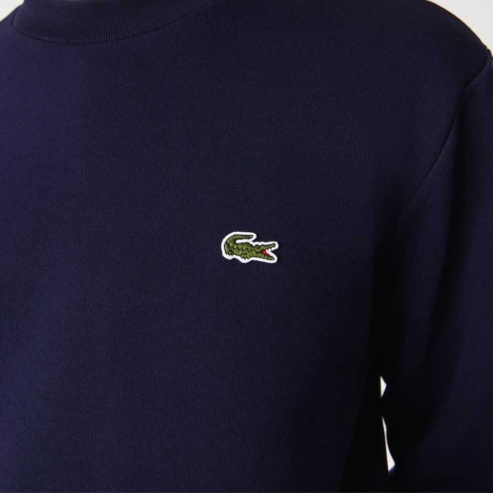 Lacoste Organic Brushed Cotton Sweatshirt Navy Blue | TLY-560894