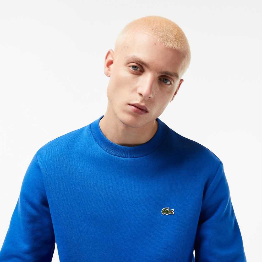 Lacoste Organic Brushed Cotton Sweatshirt Blue | YMD-085431