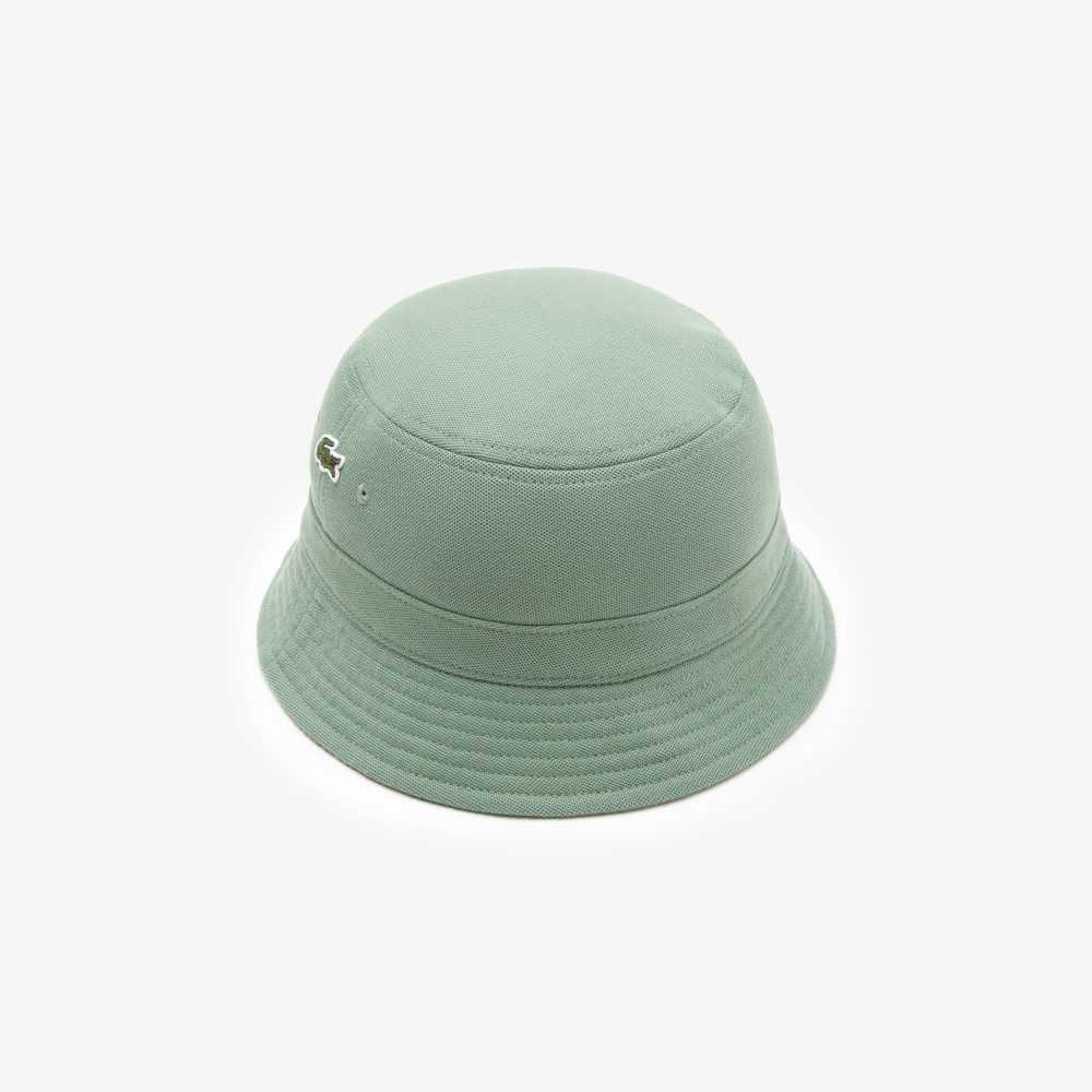 Lacoste Organic Cotton Bucket Hat Khaki Green | STW-948263