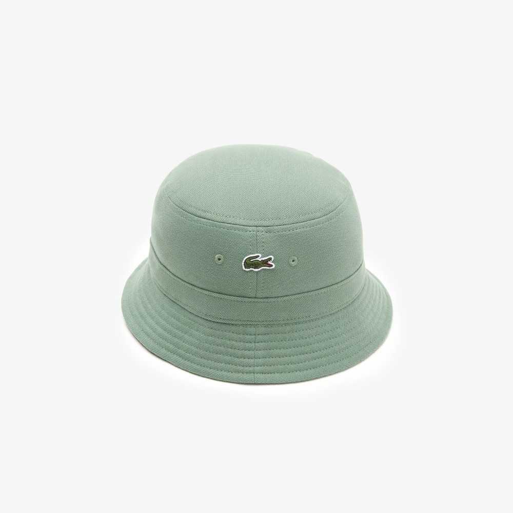 Lacoste Organic Cotton Bucket Hat Khaki Green | STW-948263