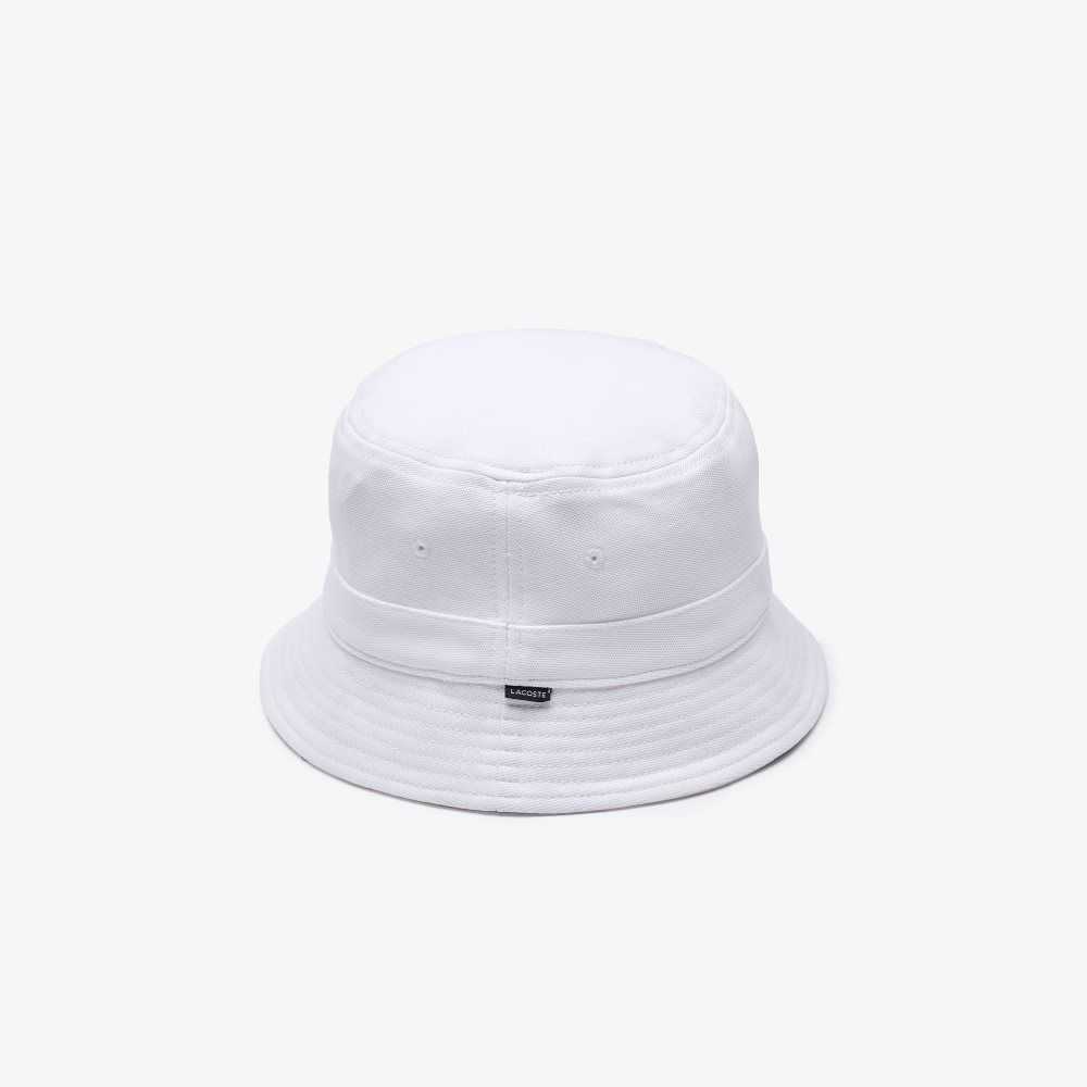 Lacoste Organic Cotton Bucket Hat White | OPI-376458