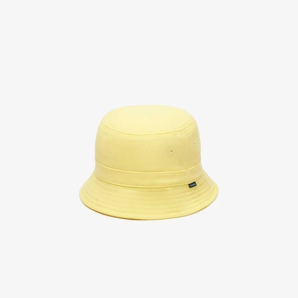 Lacoste Organic Cotton Bucket Hat Yellow | BFG-342160