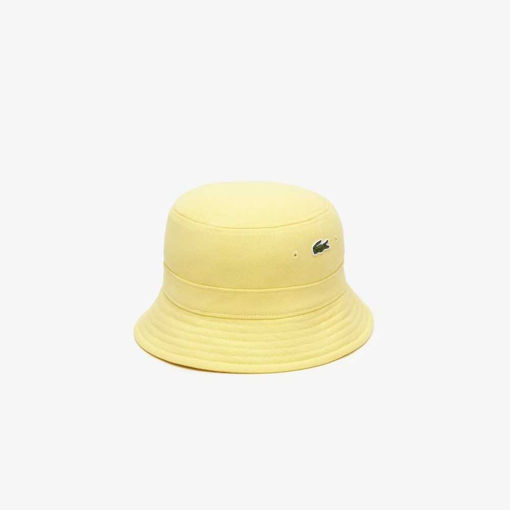 Lacoste Organic Cotton Bucket Hat Yellow | BFG-342160