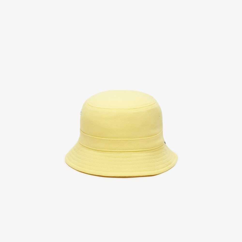 Lacoste Organic Cotton Bucket Hat Yellow | BFG-342160