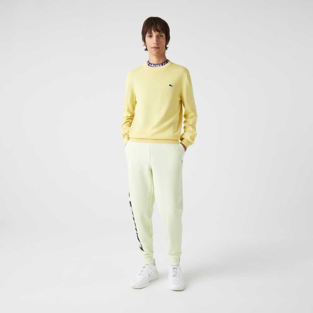 Lacoste Organic Cotton Crew Neck Sweater Yellow | ZYA-917082