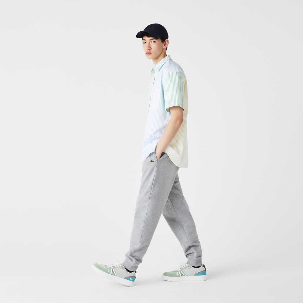 Lacoste Organic Cotton Fleece Jogging Pants Grey Chine | OSJ-621980