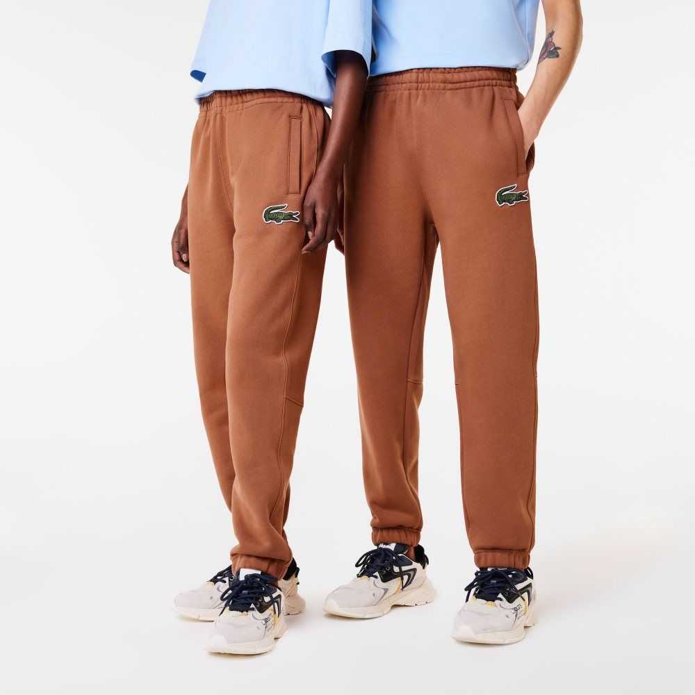 Lacoste Organic Cotton Fleece Trackpants Light Brown | AOY-728061