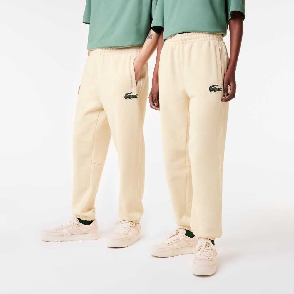 Lacoste Organic Cotton Fleece Trackpants White | DQU-346708