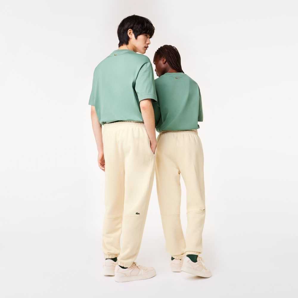 Lacoste Organic Cotton Fleece Trackpants White | DQU-346708