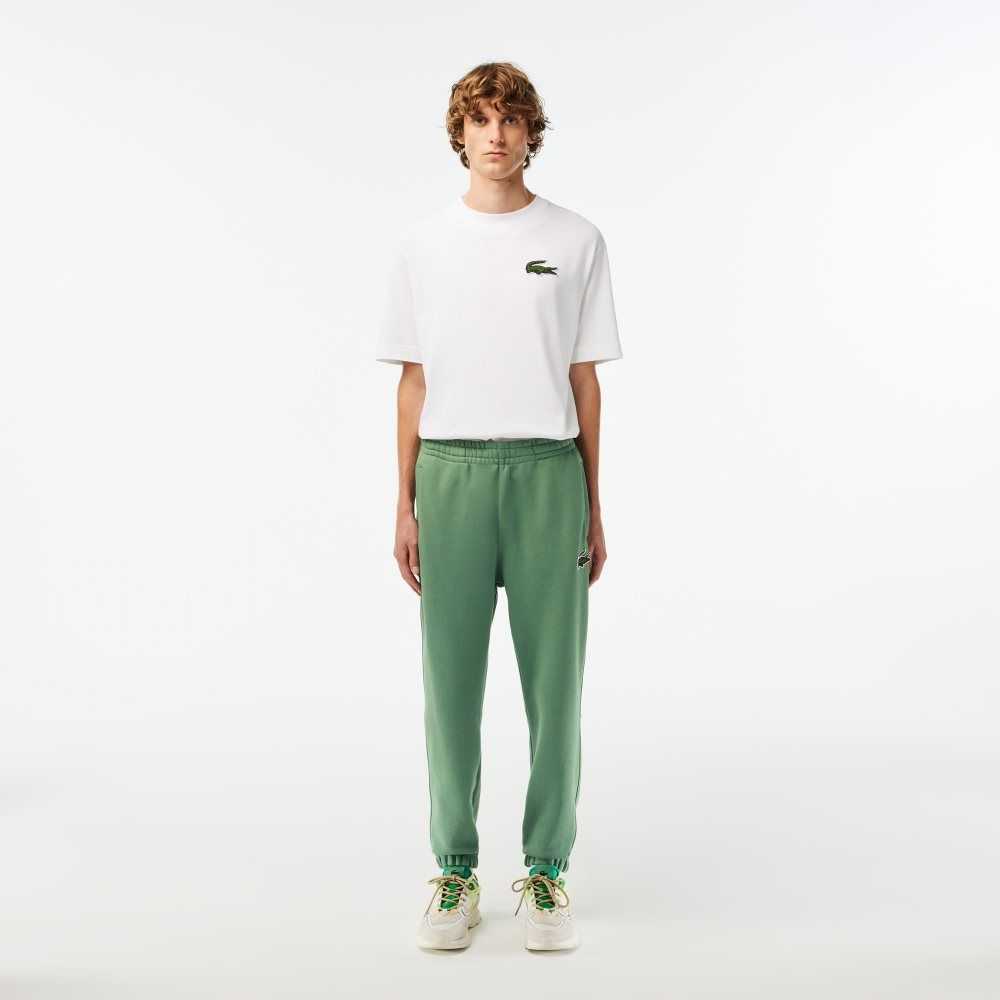 Lacoste Organic Cotton Fleece Trackpants Khaki Green | PRJ-021693