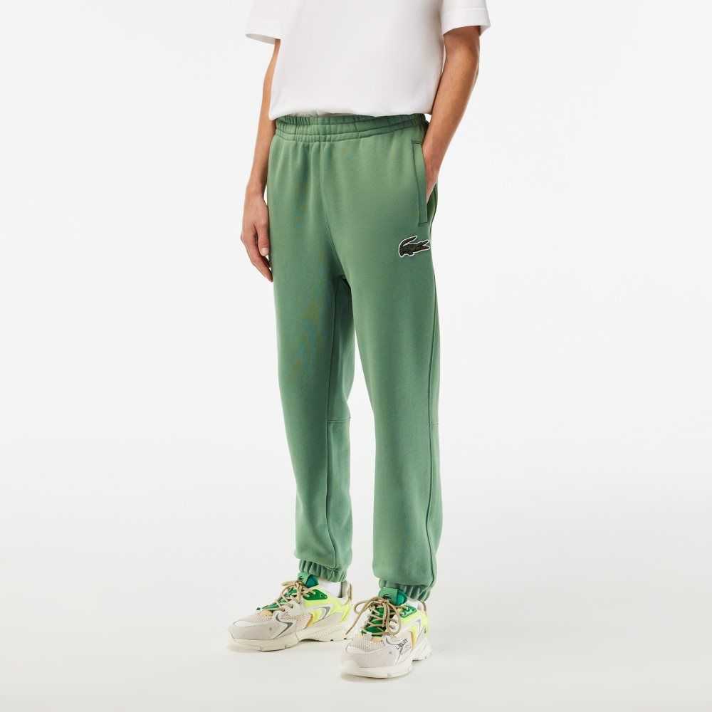 Lacoste Organic Cotton Fleece Trackpants Khaki Green | PRJ-021693