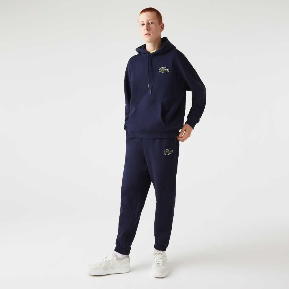 Lacoste Organic Cotton Fleece Trackpants Navy Blue | ZDH-074568