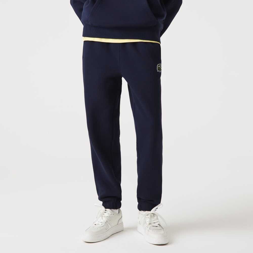 Lacoste Organic Cotton Fleece Trackpants Navy Blue | ZDH-074568