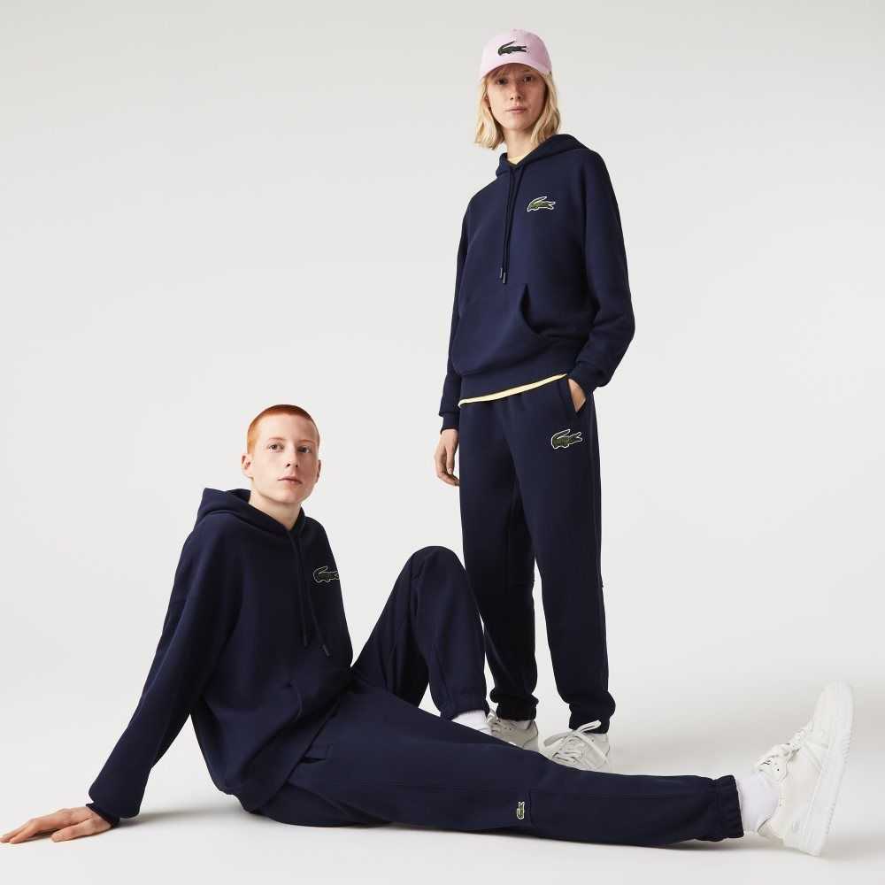 Lacoste Organic Cotton Fleece Trackpants Navy Blue | ZDH-074568