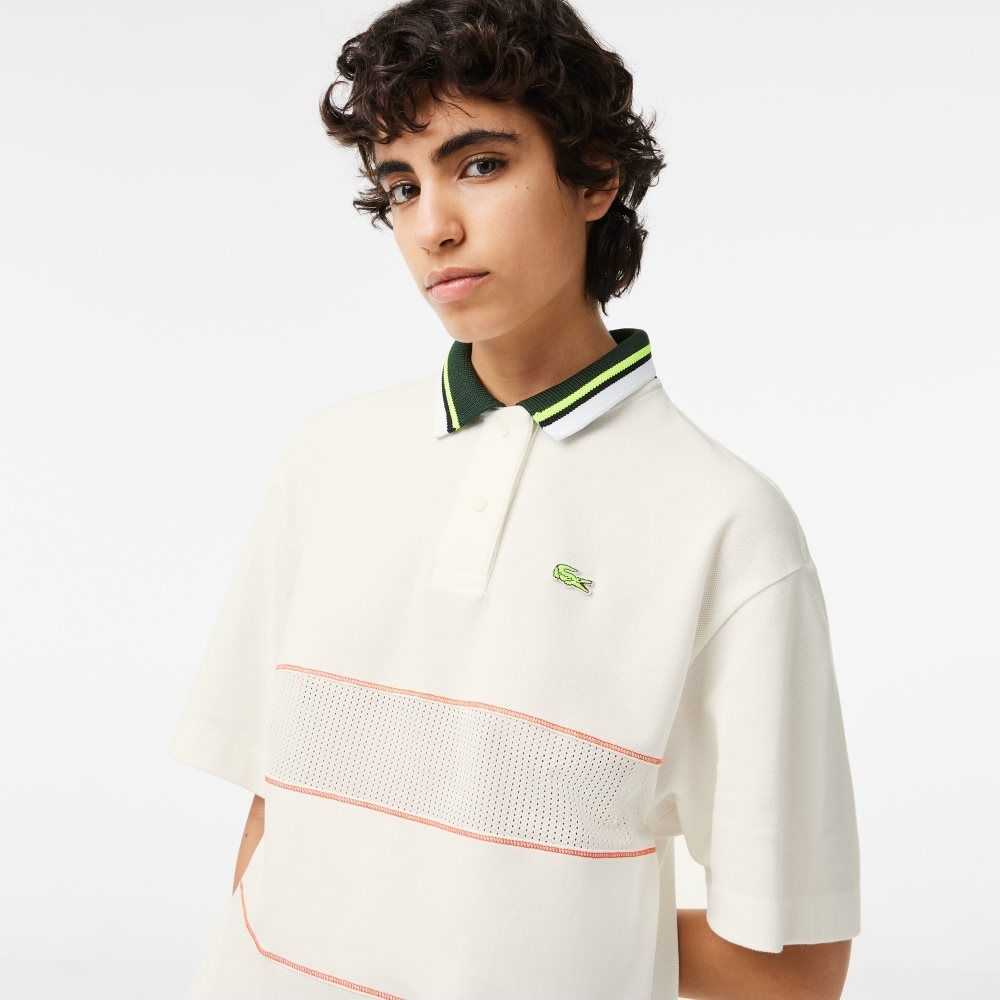 Lacoste Organic Cotton French Made Polo Dress White | SLI-561740