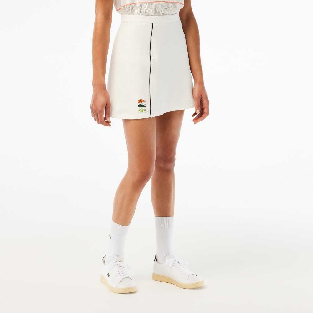 Lacoste Organic Cotton French Made Skirt White | VFE-829740