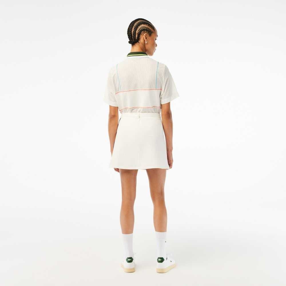 Lacoste Organic Cotton French Made Skirt White | VFE-829740