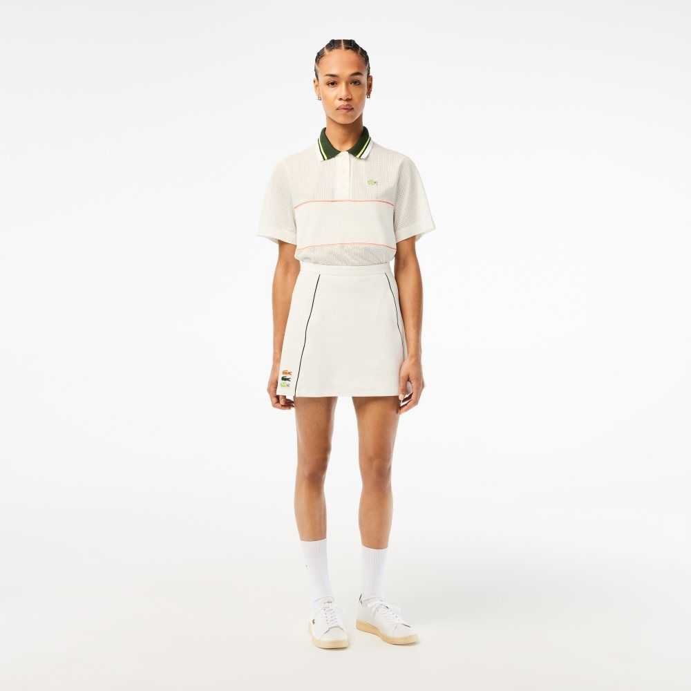 Lacoste Organic Cotton French Made Skirt White | VFE-829740