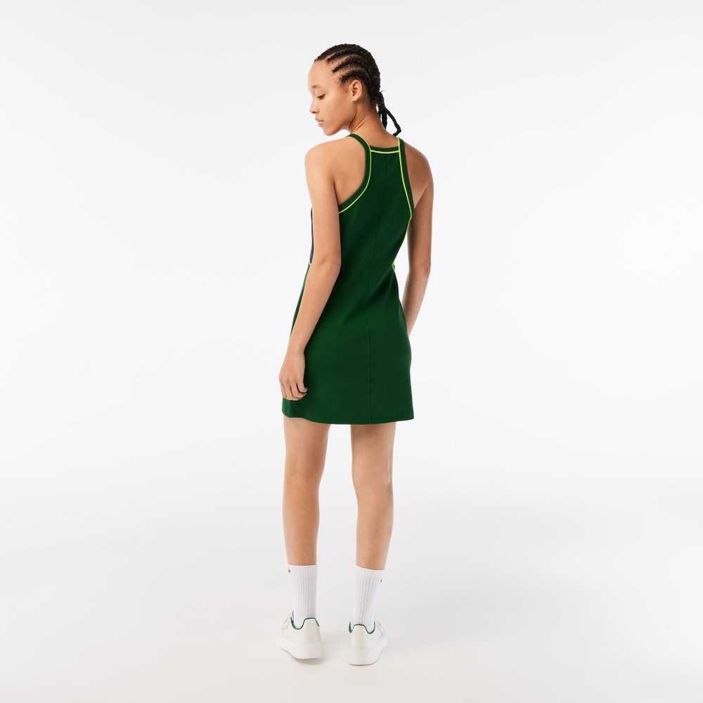 Lacoste Organic Cotton French Made Tennis Dress Green | HKL-647189