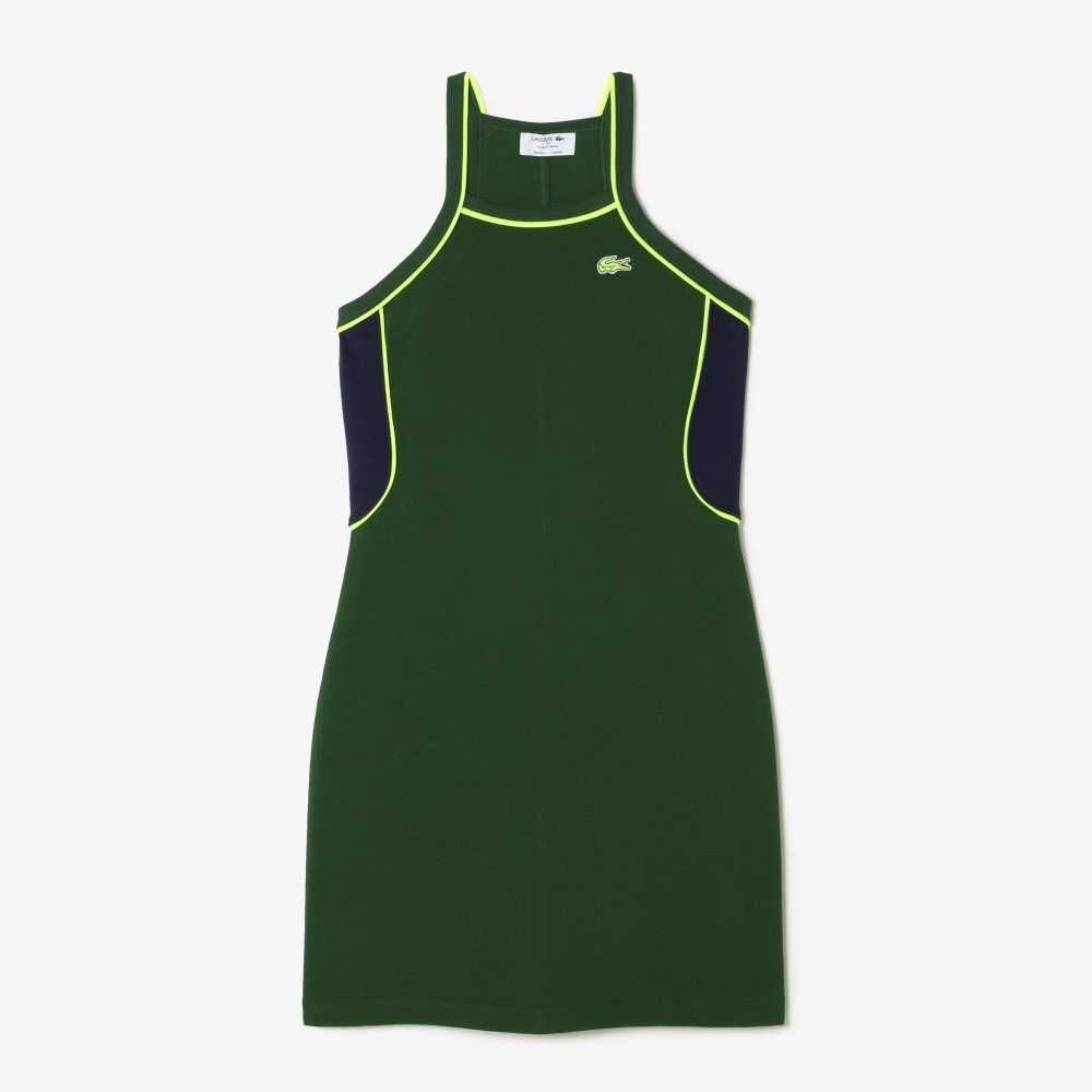 Lacoste Organic Cotton French Made Tennis Dress Green | HKL-647189