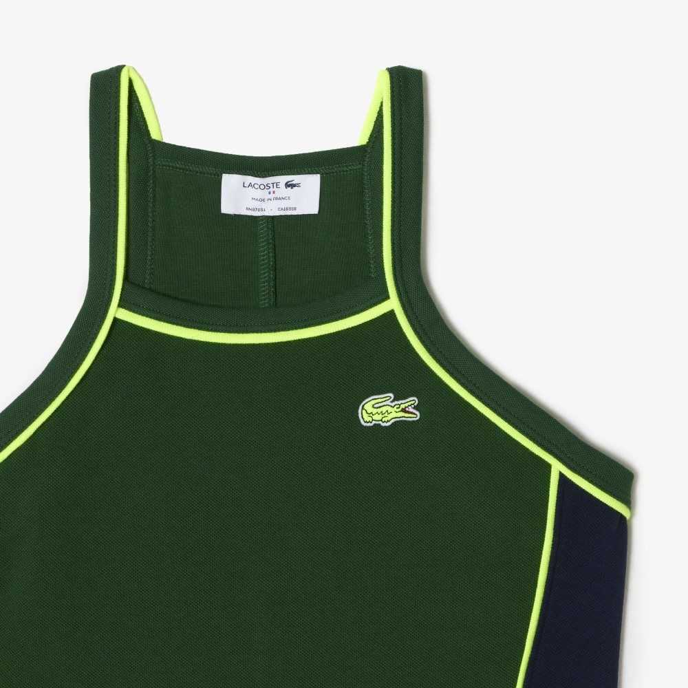 Lacoste Organic Cotton French Made Tennis Dress Green | HKL-647189