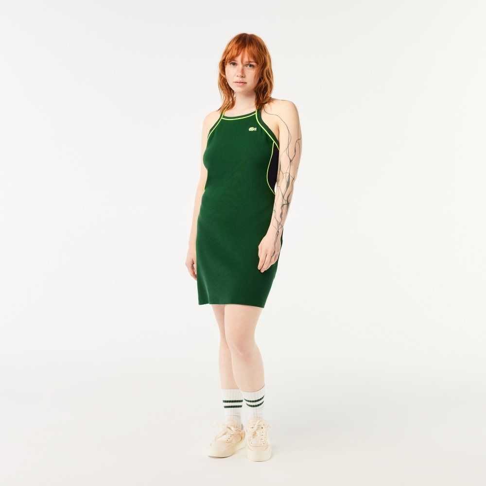 Lacoste Organic Cotton French Made Tennis Dress Green | HKL-647189