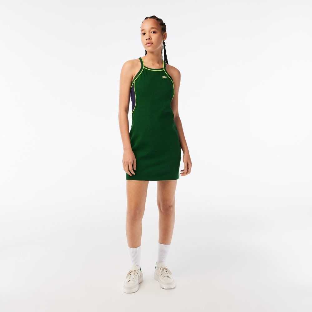 Lacoste Organic Cotton French Made Tennis Dress Green | HKL-647189