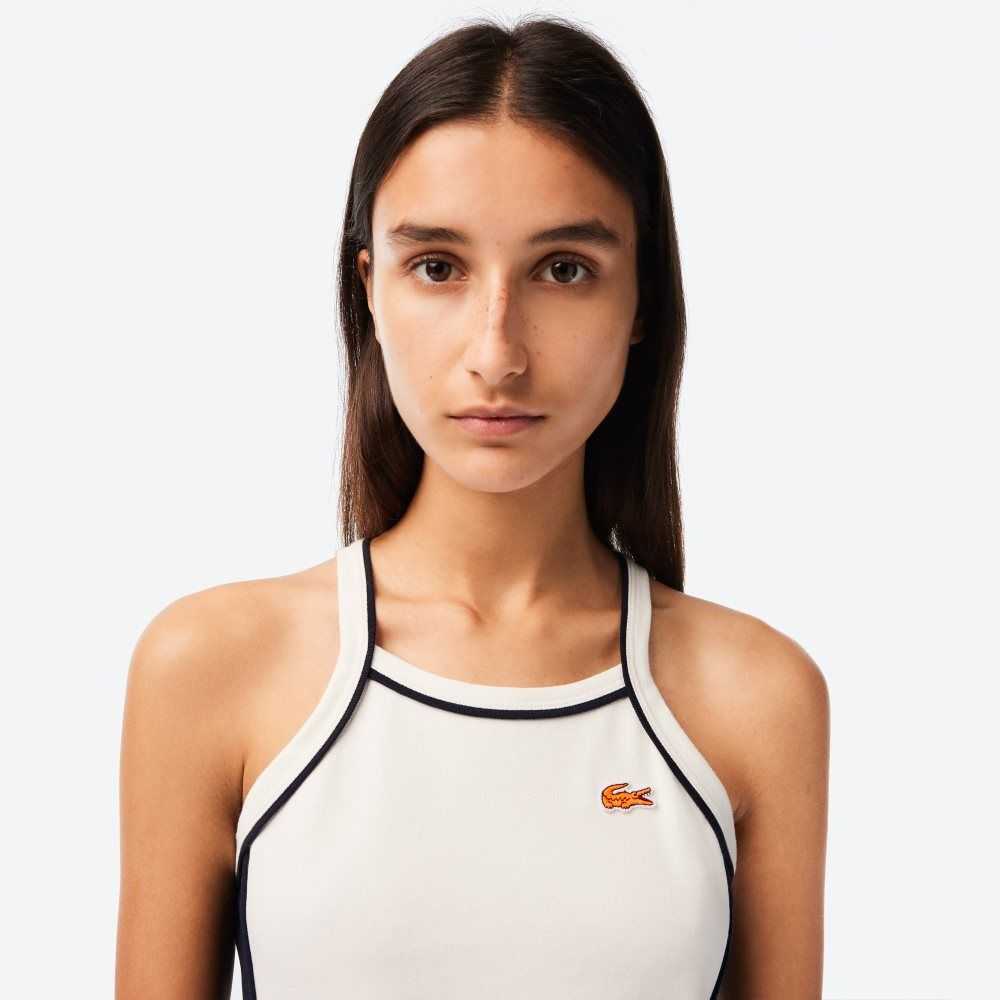 Lacoste Organic Cotton French Made Tennis Dress White | MPV-563891