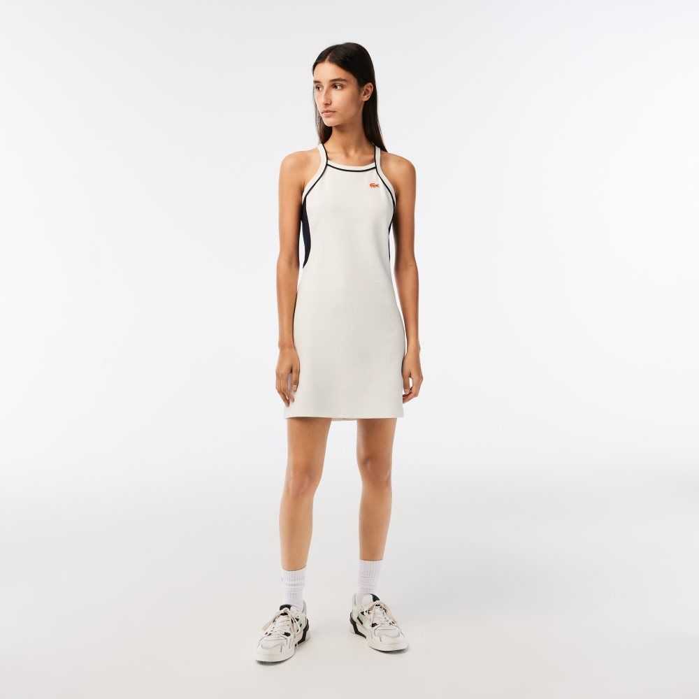 Lacoste Organic Cotton French Made Tennis Dress White | MPV-563891