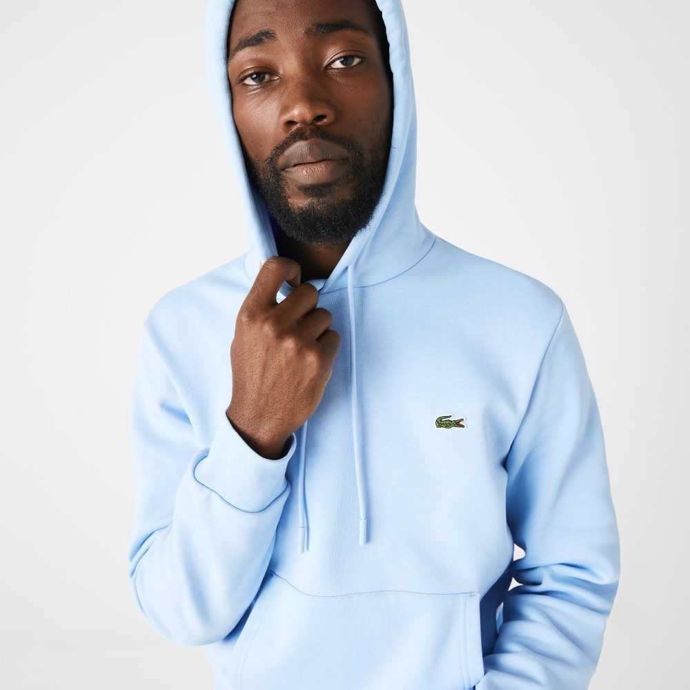 Lacoste Organic Cotton Hooded Sweatshirt Blue | QZT-521604