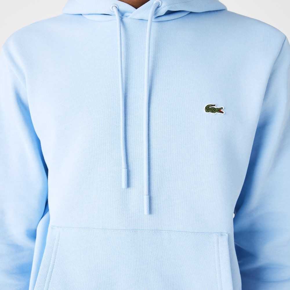 Lacoste Organic Cotton Hooded Sweatshirt Blue | QZT-521604