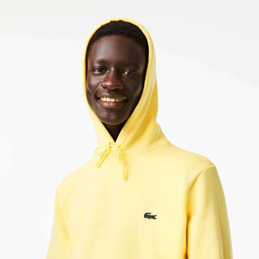 Lacoste Organic Cotton Hooded Sweatshirt Yellow | SQL-912067