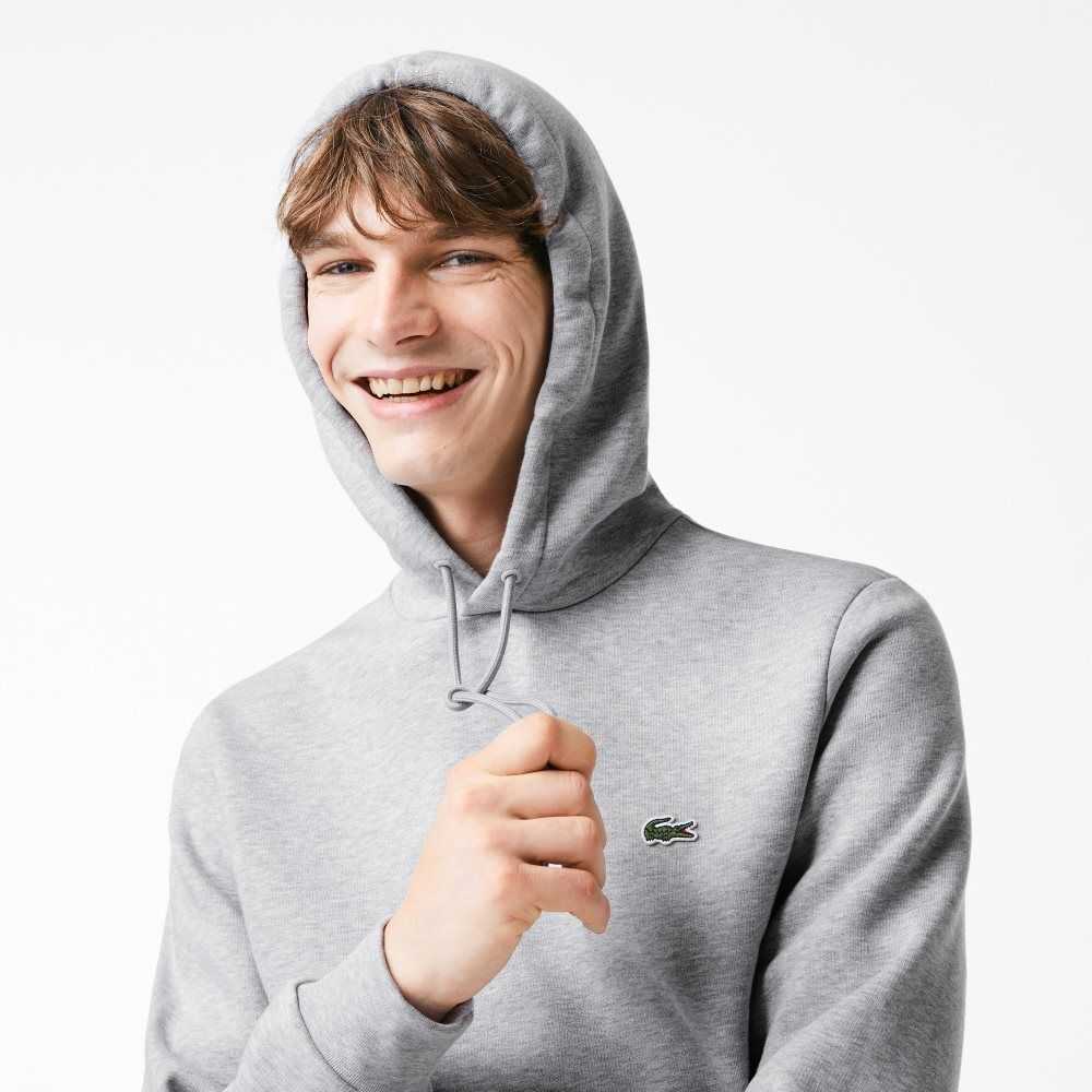 Lacoste Organic Cotton Hooded Sweatshirt Grey Chine | UJP-145809