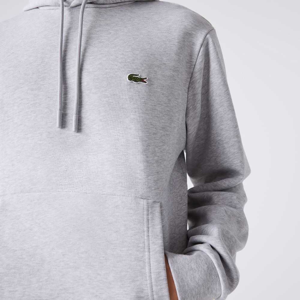 Lacoste Organic Cotton Hooded Sweatshirt Grey Chine | UJP-145809