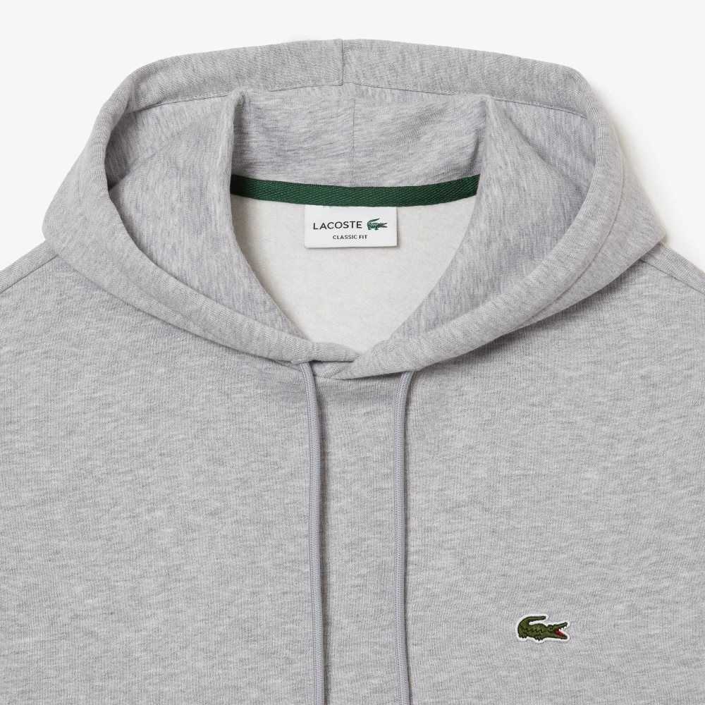 Lacoste Organic Cotton Hooded Sweatshirt Grey Chine | UJP-145809