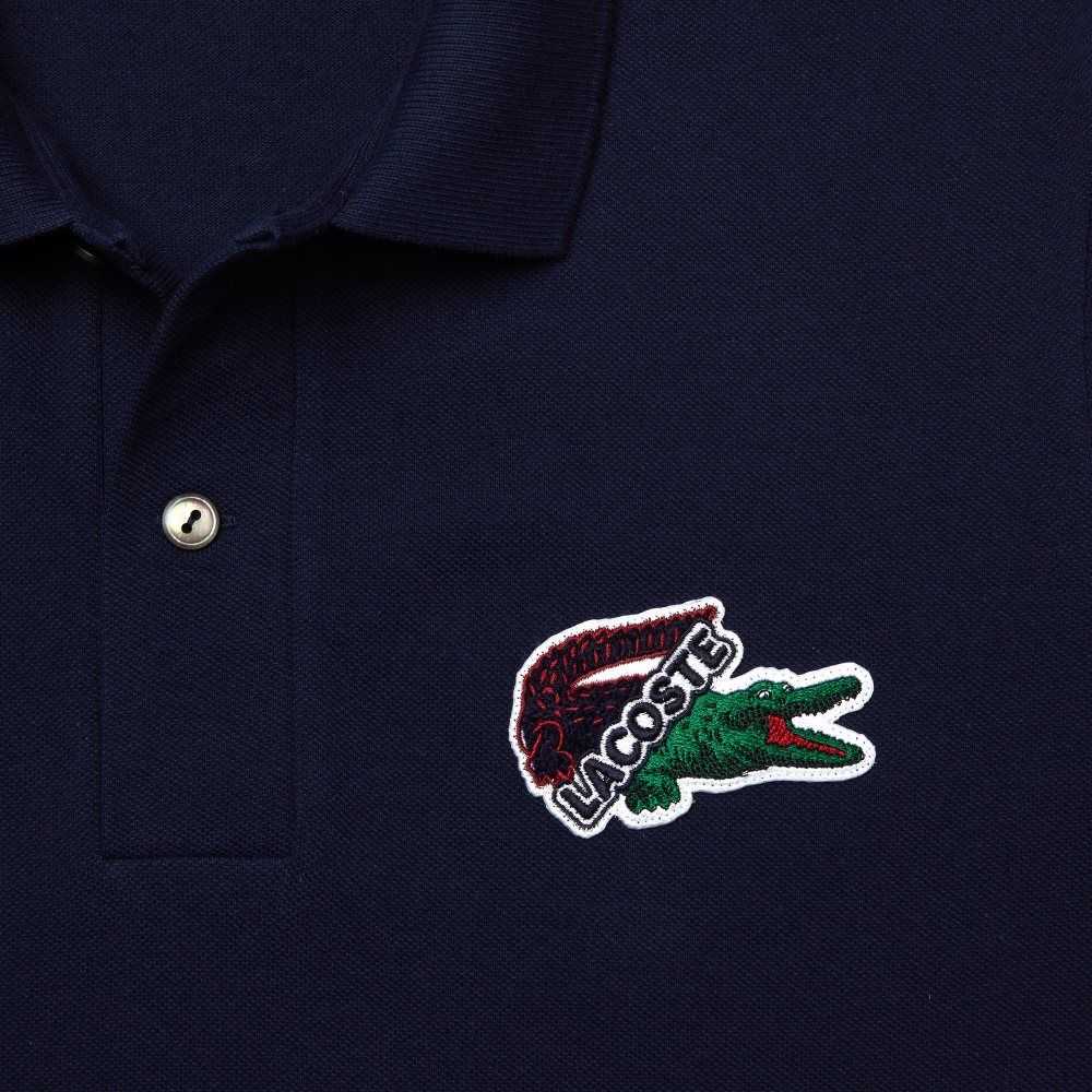 Lacoste Organic Cotton Pique Polo Navy Blue | UVD-736451