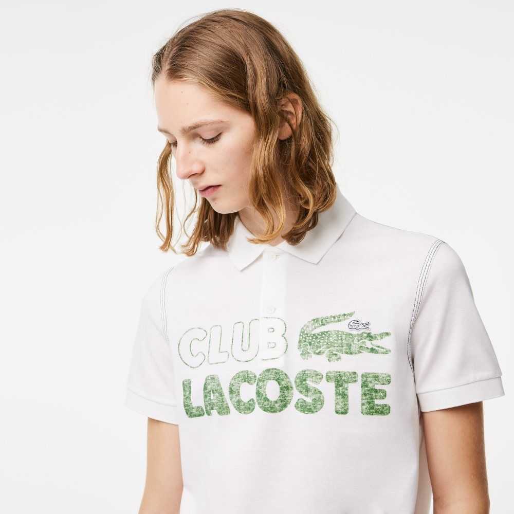 Lacoste Organic Cotton Printed Polo White | XQS-259410