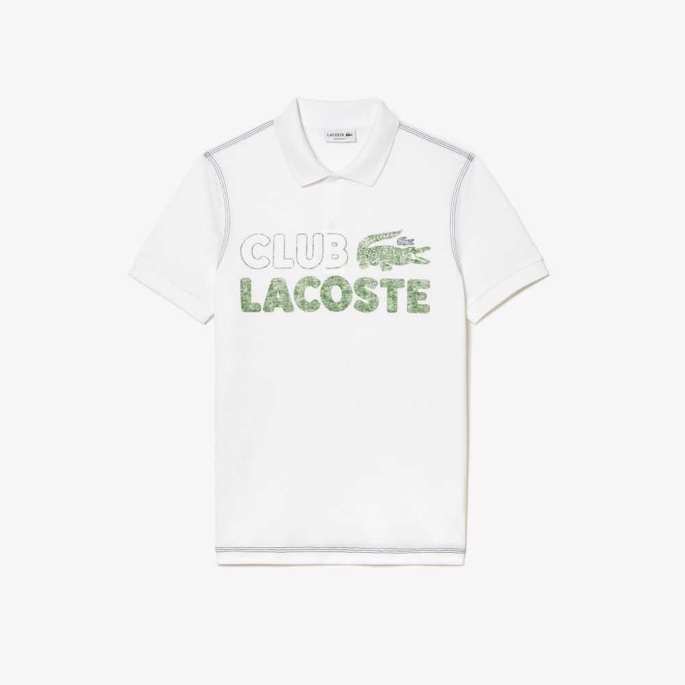 Lacoste Organic Cotton Printed Polo White | XQS-259410