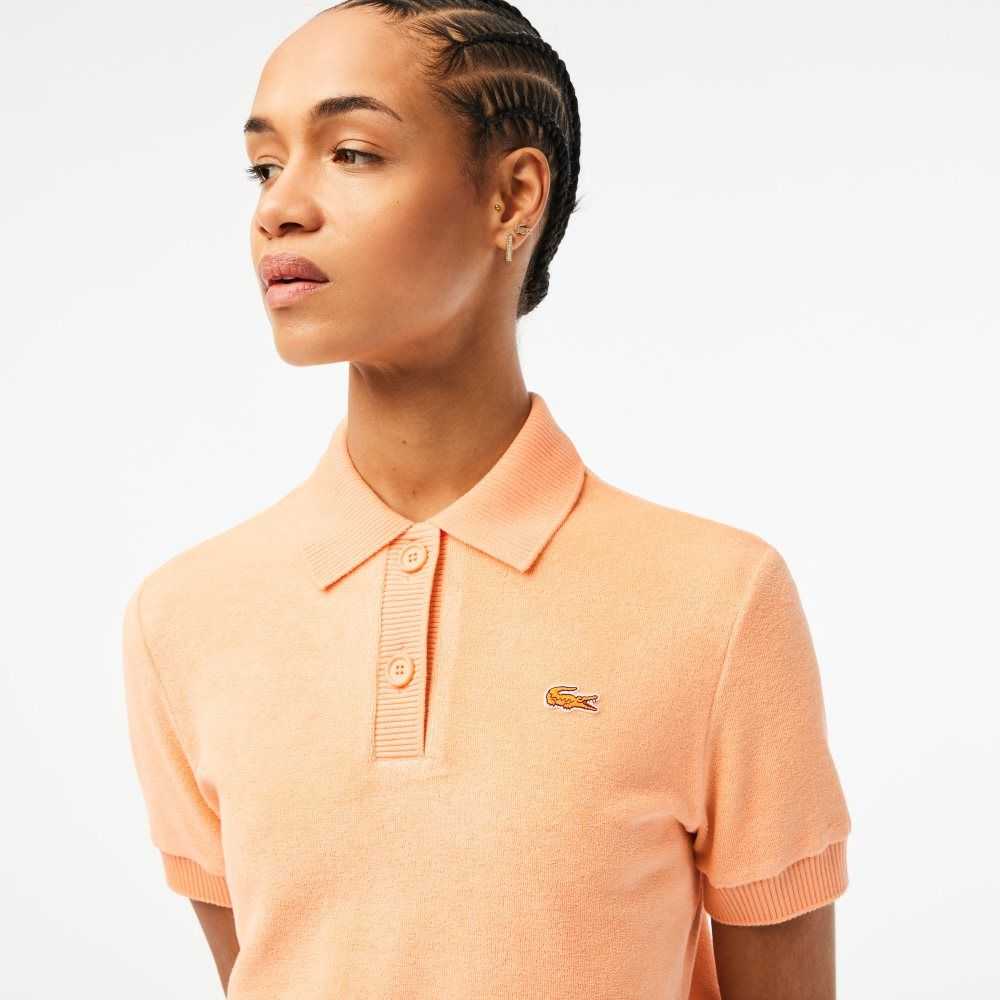 Lacoste Organic Cotton Terry Cloth Polo Light Orange | HMC-584713