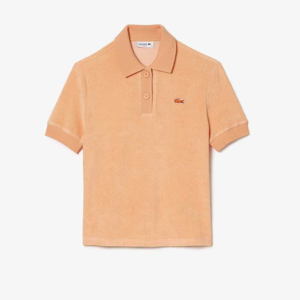 Lacoste Organic Cotton Terry Cloth Polo Light Orange | HMC-584713