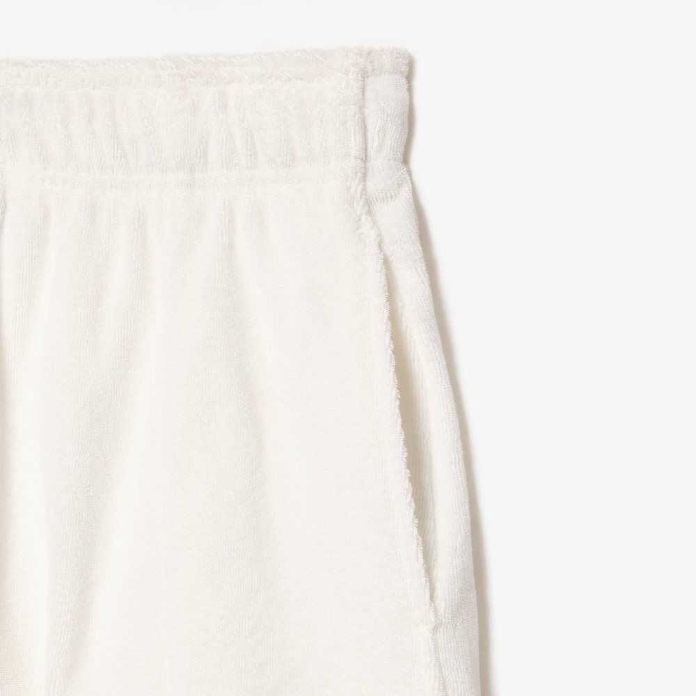 Lacoste Organic Cotton Terry Cloth Shorts White | CKF-216857