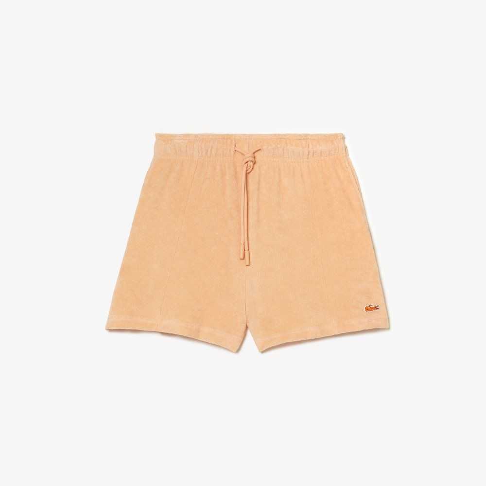 Lacoste Organic Cotton Terry Cloth Shorts Light Orange | KZO-362917