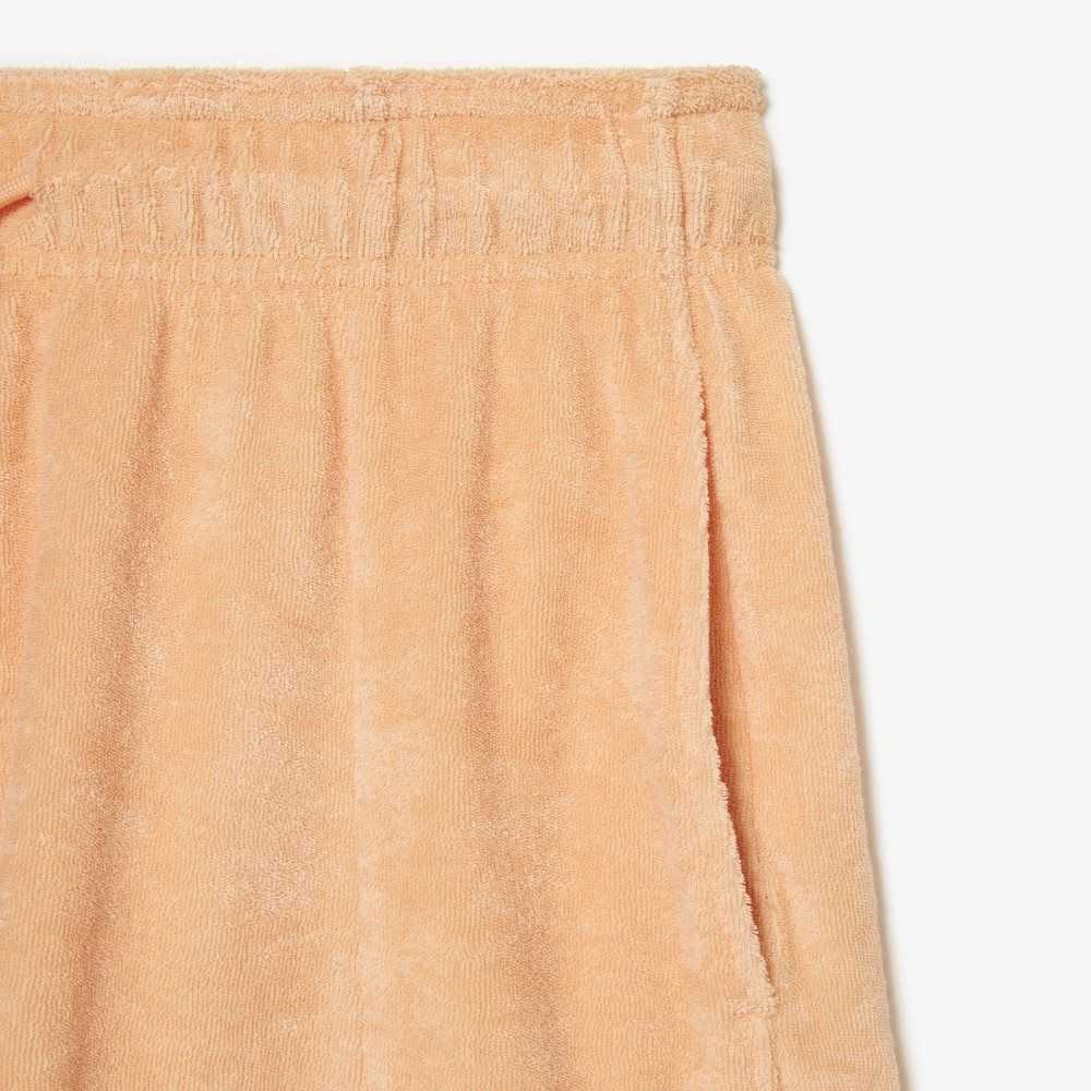 Lacoste Organic Cotton Terry Cloth Shorts Light Orange | KZO-362917