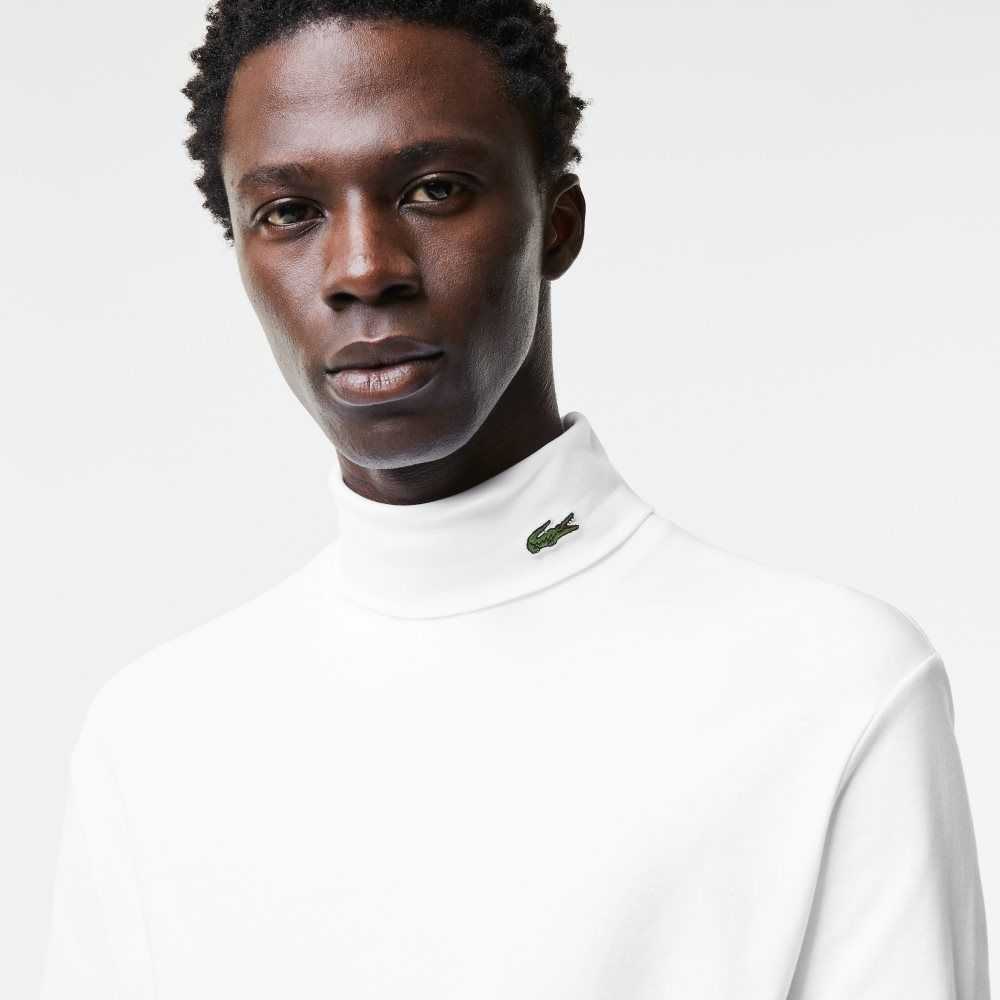 Lacoste Organic Cotton Turtleneck T-Shirt White | TJI-928457