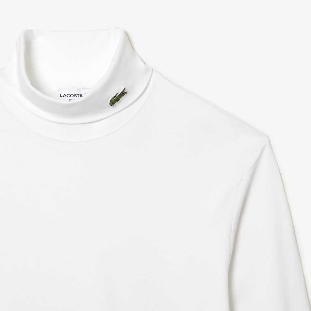 Lacoste Organic Cotton Turtleneck T-Shirt White | TJI-928457