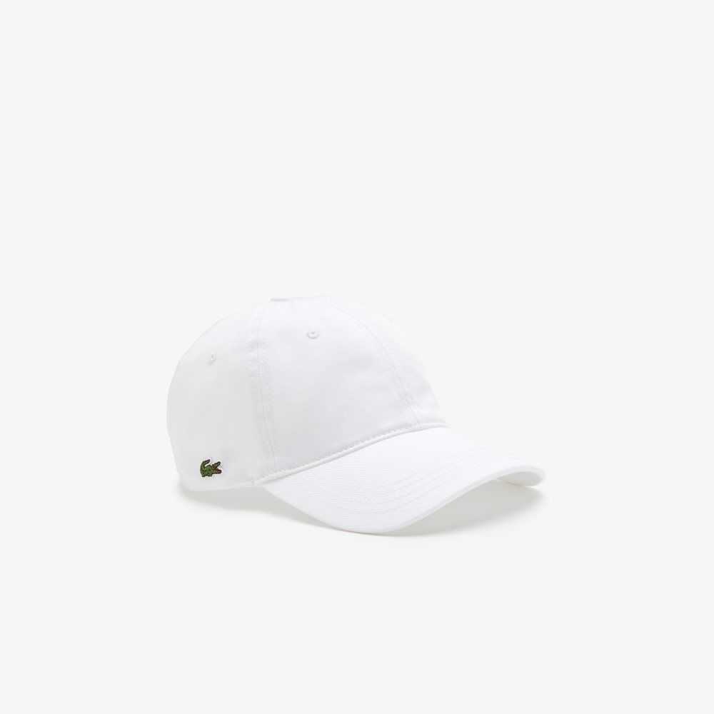 Lacoste Organic Cotton Twill Cap White | FYJ-047931