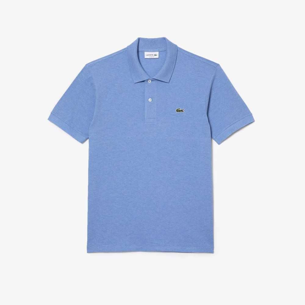 Lacoste Original L.12.12 Heathered Petit Pique Cotton Polo Blue Chine | BEJ-396018