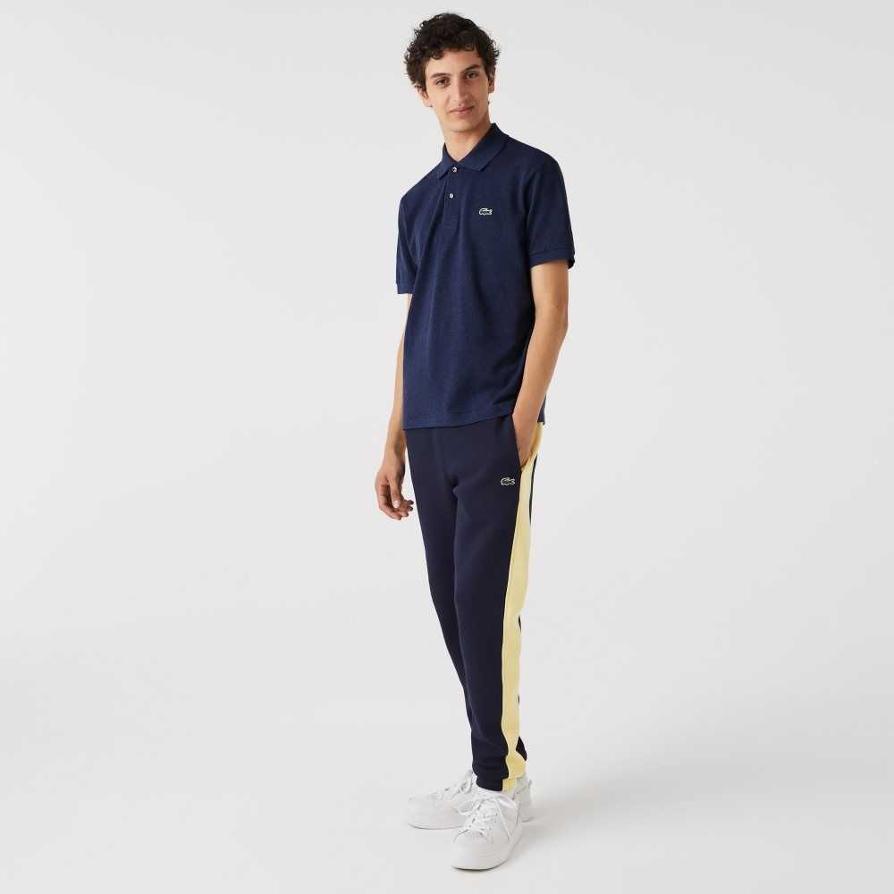 Lacoste Original L.12.12 Heathered Petit Pique Cotton Polo Blue Chine | FLP-206387