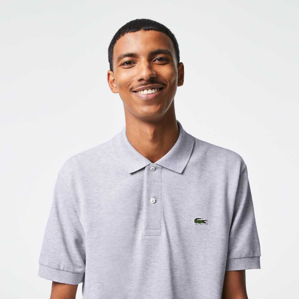 Lacoste Original L.12.12 Heathered Petit Pique Cotton Polo Grey Chine | GNF-640973