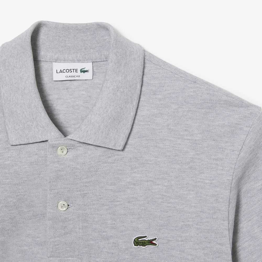 Lacoste Original L.12.12 Heathered Petit Pique Cotton Polo Grey Chine | GNF-640973